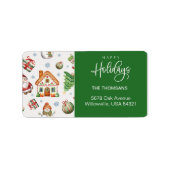 Gemütliches Weihnachtsgebäck Pattern Rücksendeadre Adressaufkleber (Vorne)