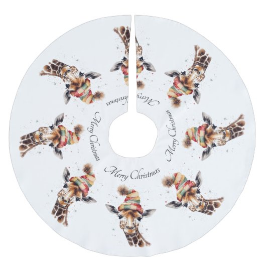 Gemütliches WeihnachtsGiraffe, Brauch Polyester Weihnachtsbaumdecke (Vorderseite)