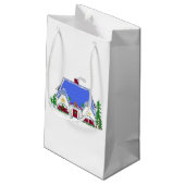 Gemütliches Weihnachtshaus Kleine Geschenktüte (Rückseite Schrägansicht)
