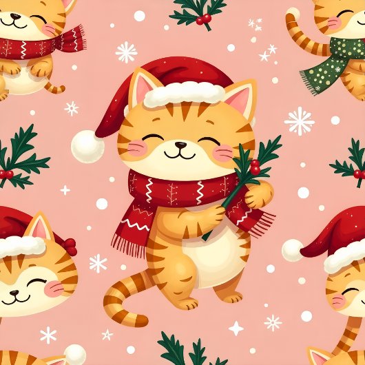 Gemütliches Weihnachtskitty Feiertagskarte