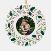Gemütliches Weihnachtskraut-Foto Keramik Ornament (Vorne)