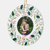 Gemütliches Weihnachtskraut-Foto Keramik Ornament (Links)