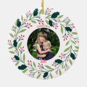 Gemütliches Weihnachtskraut-Foto Keramik Ornament (Hinten)