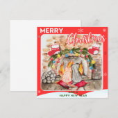 Gemütliches Weihnachtsmantel mit Hund und Katze (Vorne/Hinten)