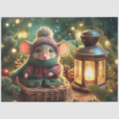 Gemütliches Weihnachtsmäuse festes Laternendekoupa Seidenpapier (Vorderseite)