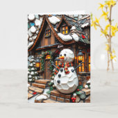 Gemütliches Weihnachtsmosaik Karte (Gelbe Blume)