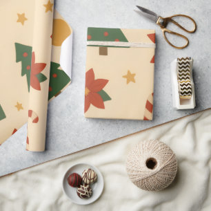 Gemütliches Weihnachtsmuster mit Geschenken und Bä Geschenkpapier