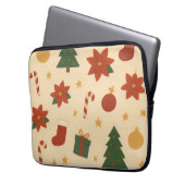 Gemütliches Weihnachtsmuster mit Geschenken und Bä Laptopschutzhülle (Vorderseite Links)