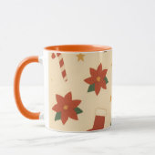 Gemütliches Weihnachtsmuster mit Geschenken und Bä Tasse (Links)