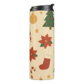 Gemütliches Weihnachtsmuster mit Geschenken und Bä Thermosbecher (Nach links gedreht)