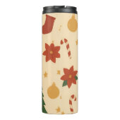 Gemütliches Weihnachtsmuster mit Geschenken und Bä Thermosbecher (Rückseite)