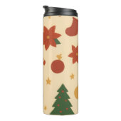 Gemütliches Weihnachtsmuster mit Geschenken und Bä Thermosbecher (Nach rechts gedreht)