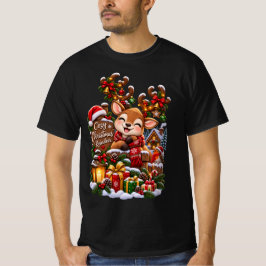 Gemütliches Weihnachtsrentier – Süße Winterferien T-Shirt