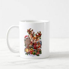 Gemütliches Weihnachtsrentier – Süßer Winterkaffee Kaffeetasse