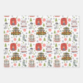 Gemütliches Weihnachtswrapping Paper Set 3 Geschenkpapier Set (Vorderseite)