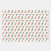 Gemütliches Weihnachtswrapping Paper-Set Geschenkpapier Set (Vorderseite 3)