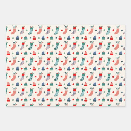 Gemütliches Weihnachtswrapping Paper-Set Geschenkpapier Set (Vorderseite 3)