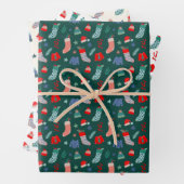 Gemütliches Weihnachtswrapping Paper-Set Geschenkpapier Set (Beispiel)