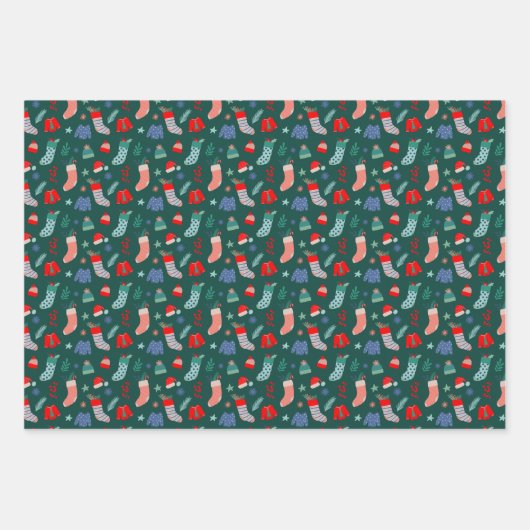 Gemütliches Weihnachtswrapping Paper-Set Geschenkpapier Set (Vorderseite)