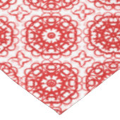 Gemütliches Weiß- und Rotes Winterblumenmuster Wei Tischdecke (Schrägansicht)