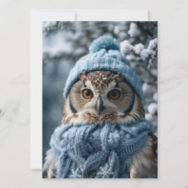 Gemütliches Whimsisches Winter Wonderland Owl Feiertagskarte