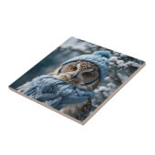 Gemütliches Whimsisches Winter Wonderland Owl Fliese (Seite)