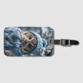 Gemütliches Whimsisches Winter Wonderland Owl Gepäckanhänger (Vorderseite (Horizontal))