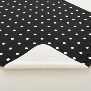 Gemütliches White Polka Dot Pattern auf schwarz Sherpadecke