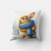 Gemütliches Winter Bunny Rabbit Kissen (Rückseite)