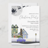 Gemütliches Winter Night Village Weihnachts-Party Einladung (Vorderseite)