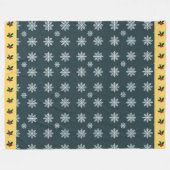 Gemütliches Winter-Schneeflocken-Muster  Fleecedecke (Vorderseite (Horizontal))