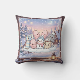Gemütliches Winter-Schneemann-Kissen Kissen