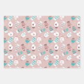 Gemütliches Winter Weihnachten Mittens Pattern Set Geschenkpapier Set (Vorderseite 2)