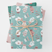 Gemütliches Winter Weihnachten Mittens Pattern Set Geschenkpapier Set (Beispiel)