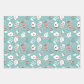 Gemütliches Winter Weihnachten Mittens Pattern Set Geschenkpapier Set (Vorderseite)