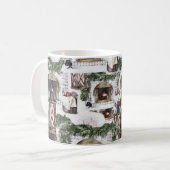 Gemütliches Winter Weihnachten Watercolor Muster Kaffeetasse (Vorderseite Links)