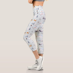 Gemütliches Winter Wonderland Ice Skaten Village M Capri Leggings