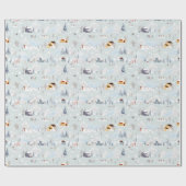 Gemütliches Winter Wonderland Ice Skaten Village M Geschenkpapier (Flach)