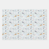 Gemütliches Winter Wonderland Ice Skaten Village M Geschenkpapier Set (Vorderseite 2)
