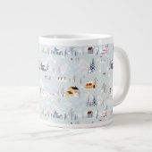 Gemütliches Winter Wonderland Ice Skaten Village M Jumbo-Tasse (Vorderseite Rechts)