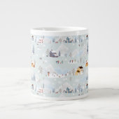 Gemütliches Winter Wonderland Ice Skaten Village M Jumbo-Tasse (Vorderseite)