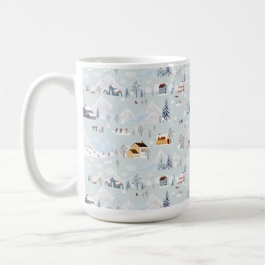 Gemütliches Winter Wonderland Ice Skaten Village M Kaffeetasse (Links)