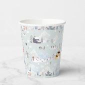 Gemütliches Winter Wonderland Ice Skaten Village M Pappbecher (Links)