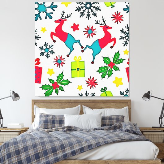 Gemütliches Winter-Wunder-Muster-Traum-Design Leinwanddruck (Insitu (Schlafzimmer))