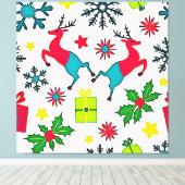 Gemütliches Winter-Wunder-Muster-Traum-Design Leinwanddruck (Insitu (Holzboden))