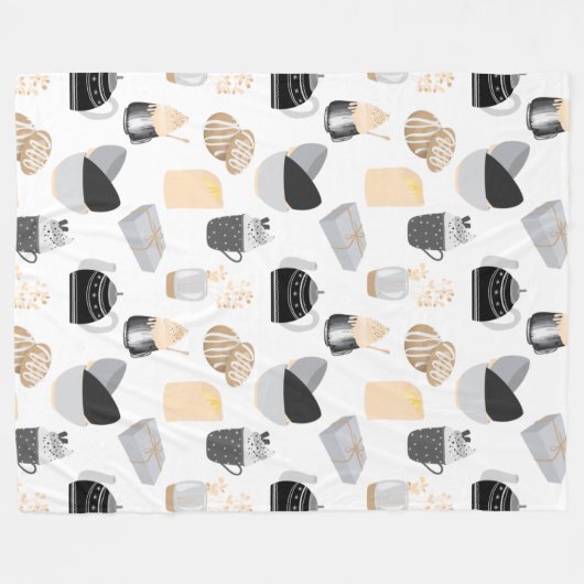 Gemütliches Winter-Zuhause-Muster Fleecedecke (Vorderseite (Horizontal))