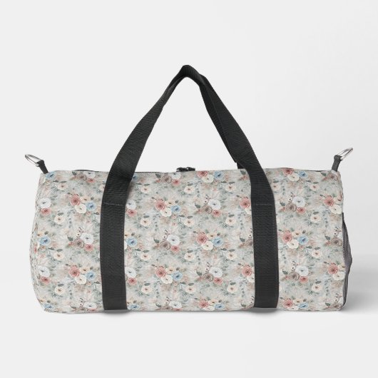 Gemütliches Winterblumenmuster Duffle Bag (Vorderseite)