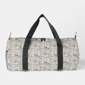 Gemütliches Winterblumenmuster Duffle Bag (Rückseite)