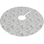 Gemütliches Winterblumenmuster Polyester Weihnachtsbaumdecke (Schrägansicht)