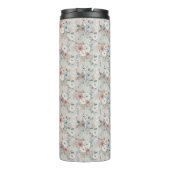Gemütliches Winterblumenmuster Thermosbecher (Rückseite)